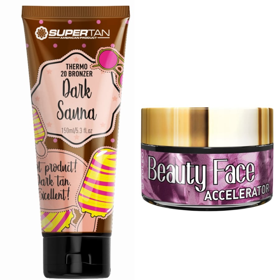 Supertan Dark Sauna + Beauty Face Jar
Supertan Dark Sauna + Beauty Face Jar