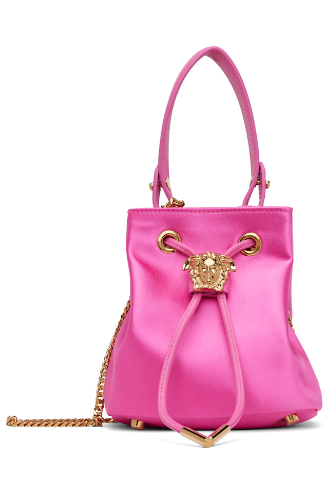 Сатиновая мини-сумка-ведерко 'La medusa' Versace, розовый
Сатиновая мини-сумка-ведерко 'La medusa' Versace, розовый