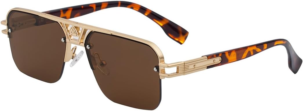 Мужские винтажные солнцезащитные очки, полуметаллическая оправа, защита от УФ-излучения UV400, ретро-стиль, идеально подходят для ежедневных поездок на работу и вождения GDKPJDT, 3
Мужские винтажные солнцезащитные очки, полуметаллическая оправа, защита от УФ-излучения UV400, ретро-стиль, идеально подходят для ежедневных поездок на работу и вождения GDKPJDT, 3