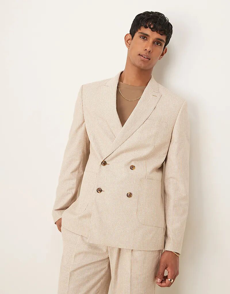 Льняной облегающий пиджак ASOS DESIGN в полоску цвета камня
Льняной облегающий пиджак ASOS DESIGN в полоску цвета камня