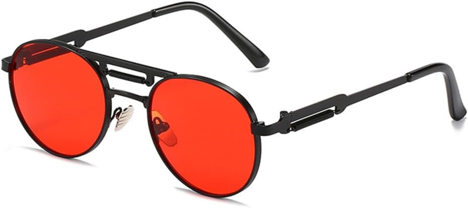 Ретро-металлические панк круглые солнцезащитные очки для женщин, прозрачные зеркальные линзы с градиентным переходом, защита от УФ-излучения UV400, солнцезащитные очки для мужчин LANGSER, Black Red
Ретро-металлические панк круглые солнцезащитные очки для женщин, прозрачные зеркальные линзы с градиентным переходом, защита от УФ-излучения UV400, солнцезащитные очки для мужчин LANGSER, Black Red