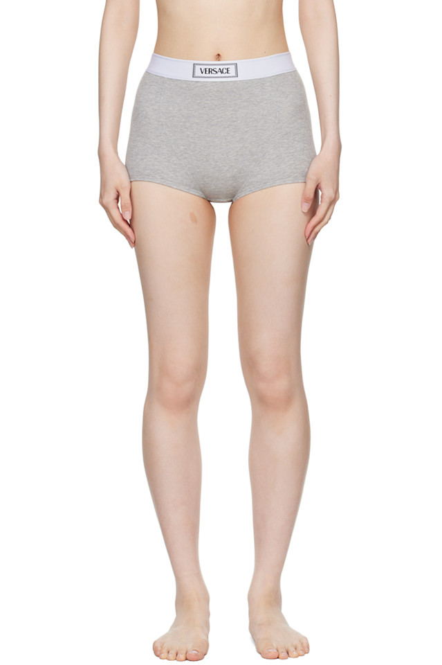 90-е винтажные шорты для мальчиков Versace Underwear, серый 
90-е винтажные шорты для мальчиков Versace Underwear, серый