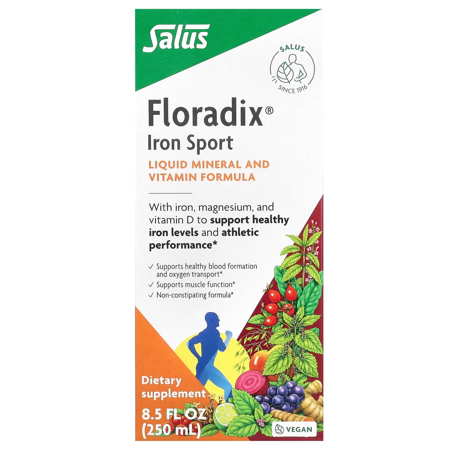 Добавка Gaia Herbs Floradix Iron Sport, 250 мл
Добавка Gaia Herbs Floradix Iron Sport, 250 мл