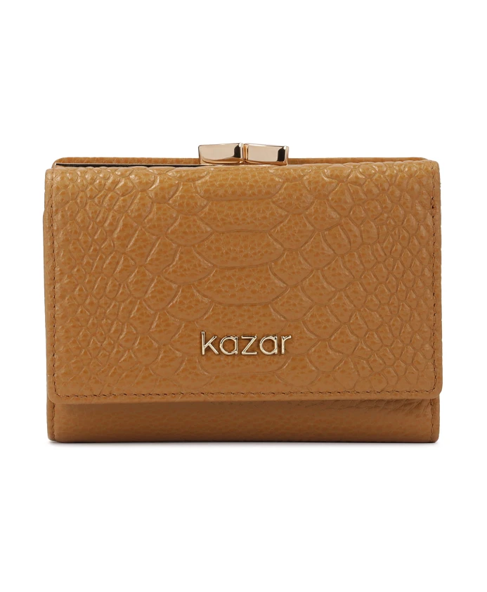 Кошелек из светло-коричневой тисненой кожи Kazar, коричневый
Кошелек из светло-коричневой тисненой кожи Kazar, коричневый