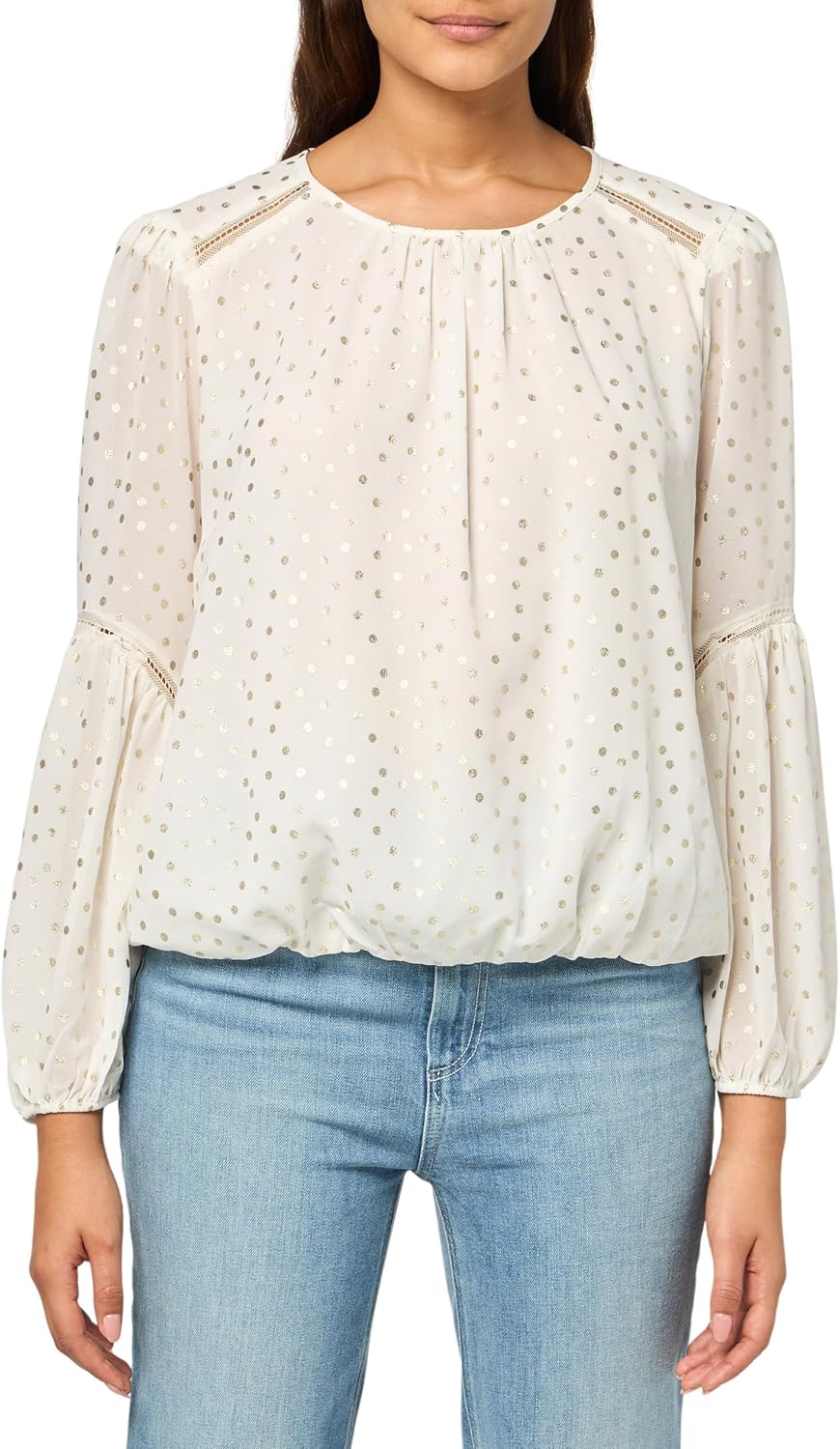 Женская трикотажная блузка Tommy Hilfiger с металлическим горошком и рукавами-блузонами, Natural
Женская трикотажная блузка Tommy Hilfiger с металлическим горошком и рукавами-блузонами, Natural