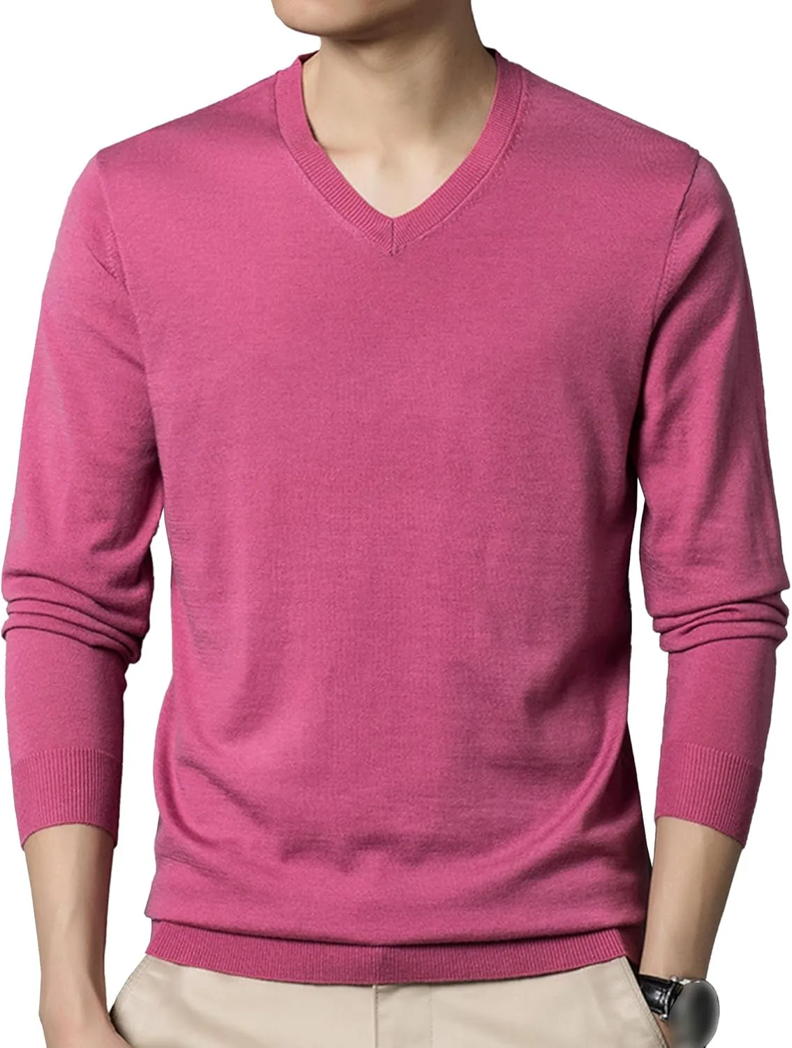 Мужской свитер V-образным вырезом с длинными рукавами, повседневный, приталенный, вязаный SWJGLITTR
Мужской свитер V-образным вырезом с длинными рукавами, повседневный, приталенный, вязаный SWJGLITTR