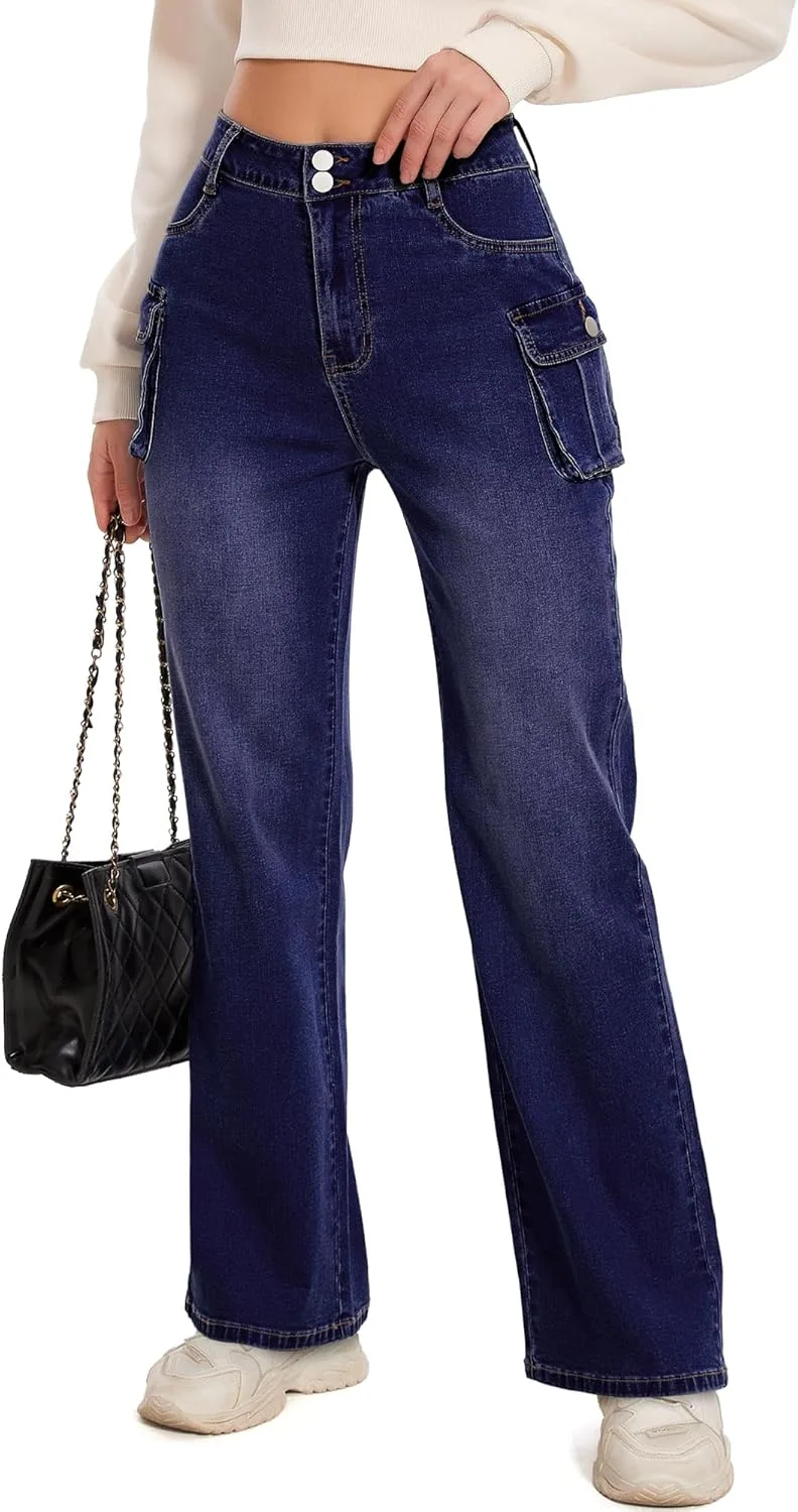 FITTOO Cargo джинсы для женщин High Waisted Wide Leg с боковым карманом
FITTOO Cargo джинсы для женщин High Waisted Wide Leg с боковым карманом