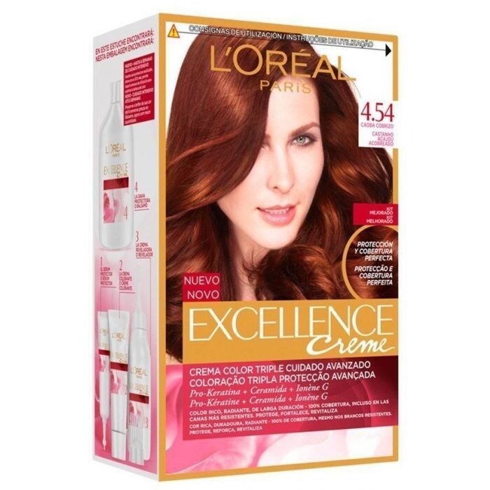 Краска для волос Excellence Creme Tintes L'Oréal París, 4.54 Caoba Cobrizo
Краска для волос Excellence Creme Tintes L'Oréal París, 4.54 Caoba Cobrizo