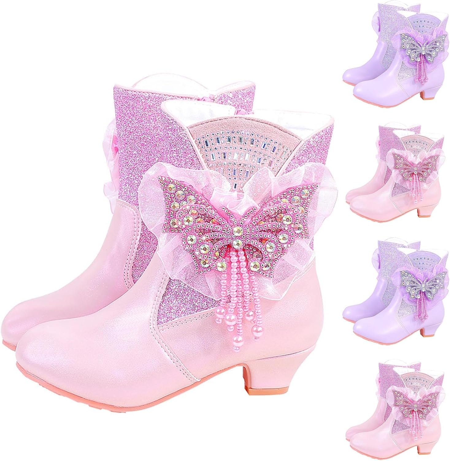 Детские ботинки для девочек Принцесса с блестками и бабочкой, высокие на каблуке, зимние с утепленной флисовой подкладкой, теплые с боковой молнией Generic, Pink
Детские ботинки для девочек Принцесса с блестками и бабочкой, высокие на каблуке, зимние с утепленной флисовой подкладкой, теплые с боковой молнией Generic, Pink