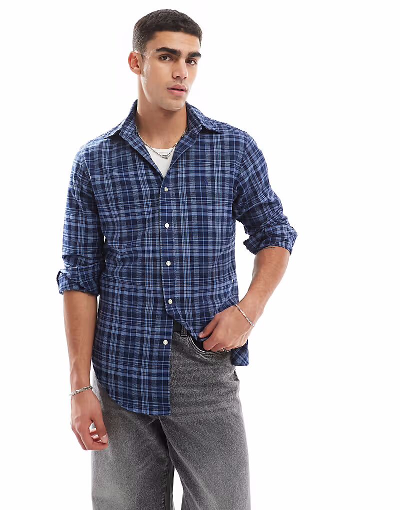 Рубашка из твила Polo Ralph Lauren с логотипом в клетку, средне-синего цвета
Рубашка из твила Polo Ralph Lauren с логотипом в клетку, средне-синего цвета