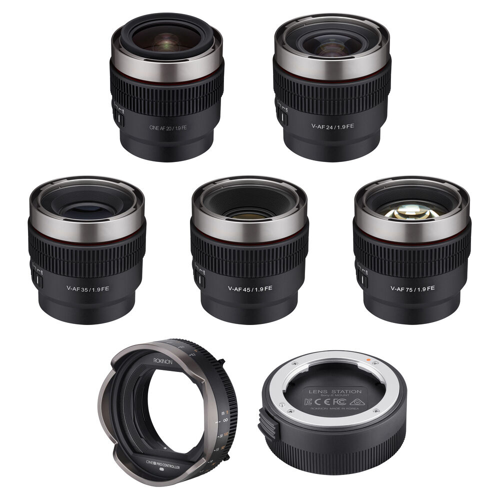 Полнокадровый комплект Rokinon Cine AF T1.9 из 5 объективов с профессиональным контроллером и станцией для объективов (Sony E)
Полнокадровый комплект Rokinon Cine AF T1.9 из 5 объективов с профессиональным контроллером и станцией для объективов (Sony E)