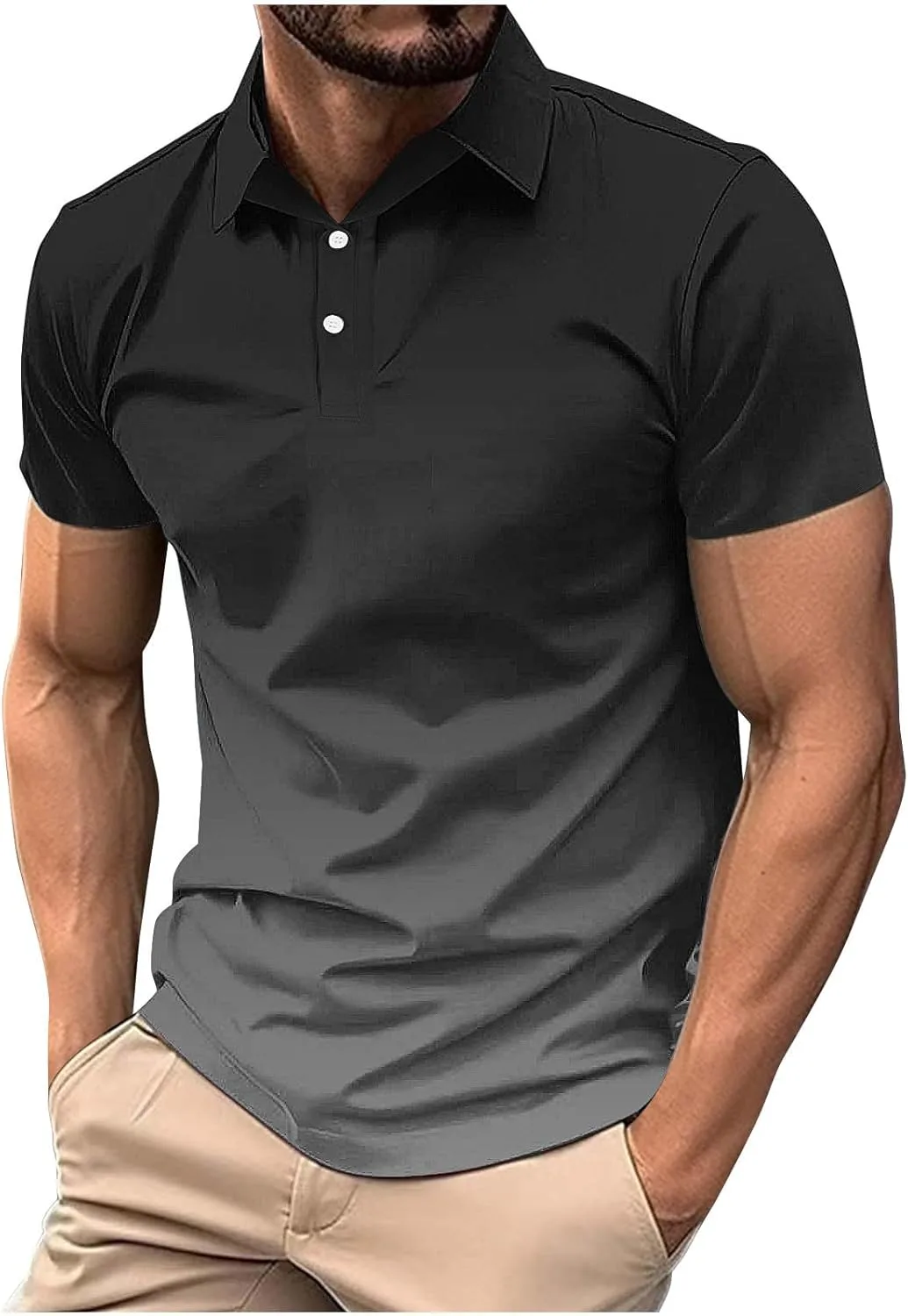 Мужская классическая рубашка с коротким рукавом и градиентным цветом
Мужская классическая рубашка с коротким рукавом и градиентным цветом