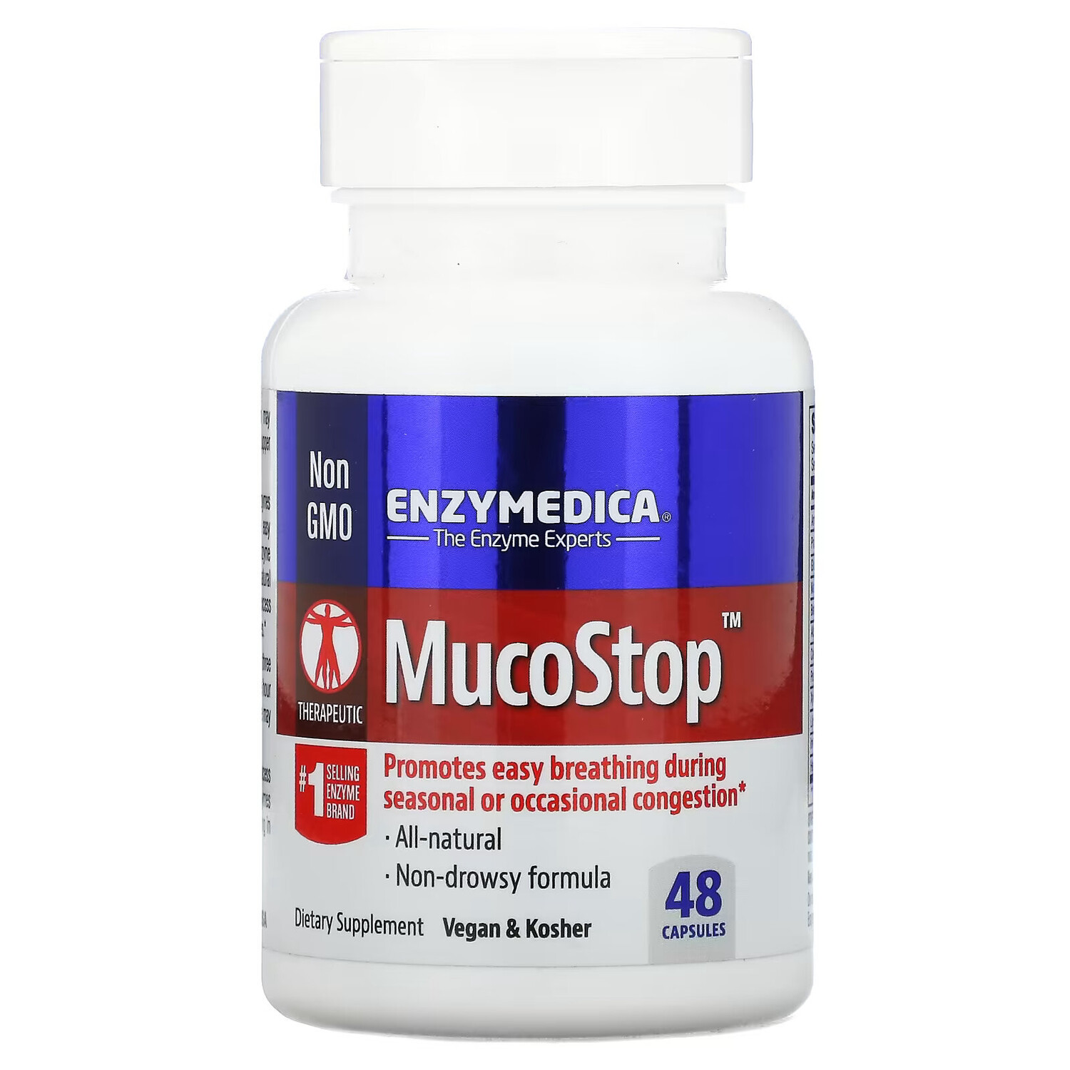 Enzymedica, MucoStop, 48 капсул
Enzymedica, MucoStop, 48 капсул