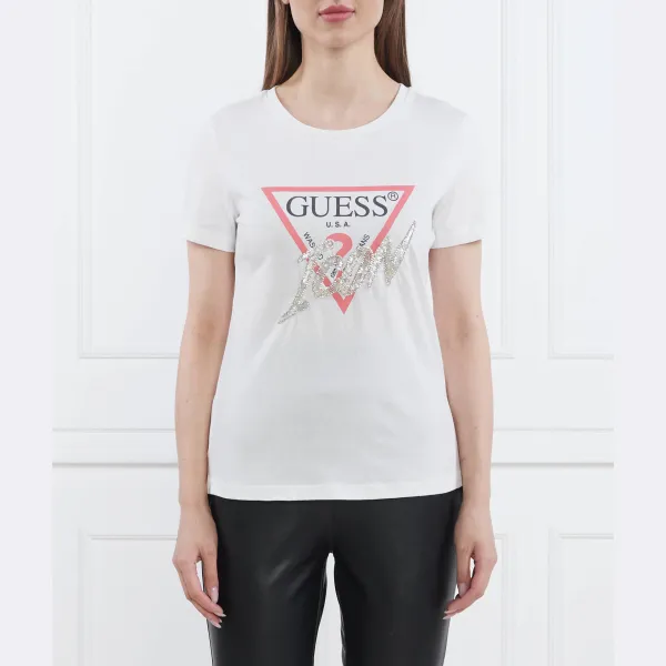 Футболка прямого кроя Guess, белый 
Футболка прямого кроя Guess, белый