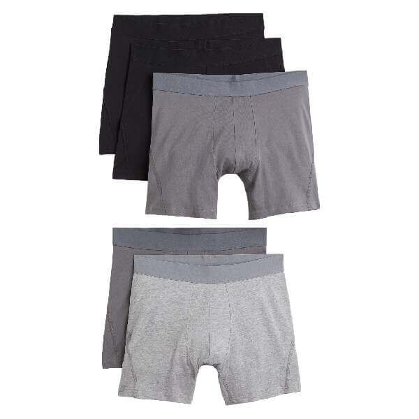 Комплект трусов-боксеров H&M Cotton Boxer Shorts, 5 предметов, серый/черный
Комплект трусов-боксеров H&M Cotton Boxer Shorts, 5 предметов, серый/черный