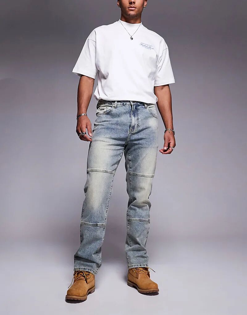 Джинсы прямого кроя с отделкой по переднему шву, средне-синего цвета Faded Store
Джинсы прямого кроя с отделкой по переднему шву, средне-синего цвета Faded Store