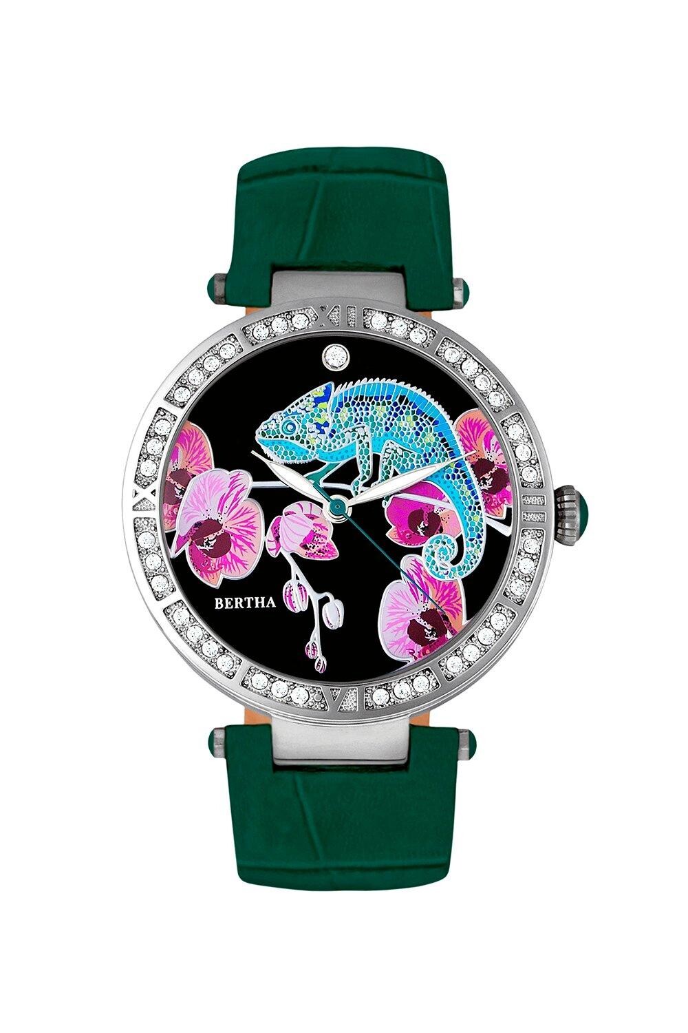 Часы Camilla с кожаным ремешком из перламутра Bertha, зеленый
Часы Camilla с кожаным ремешком из перламутра Bertha, зеленый