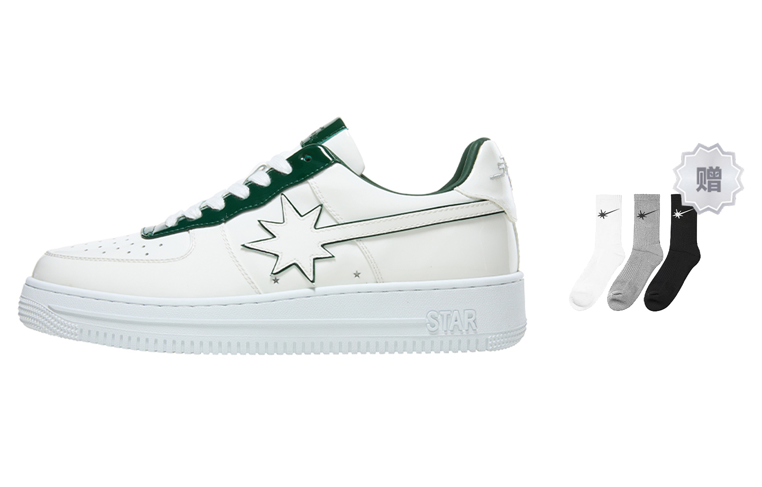 Starwalk Soldier Антискользящие и износостойкие дышащие низкие скейтерские кроссовки унисекс бело-зеленые с двумя парами носков, цвет Includes 2 Pack of Socks
Starwalk Soldier Антискользящие и износостойкие дышащие низкие скейтерские кроссовки унисекс бело-зеленые с двумя парами носков, цвет Includes 2 Pack of Socks