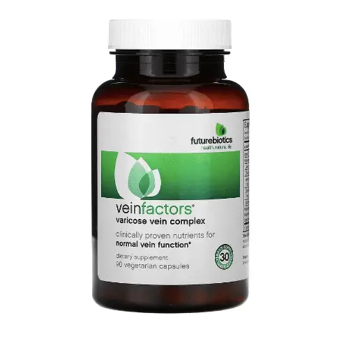 Противоварикозный комплекс 90 капсул VeinFactors FutureBiotics
Противоварикозный комплекс 90 капсул VeinFactors FutureBiotics