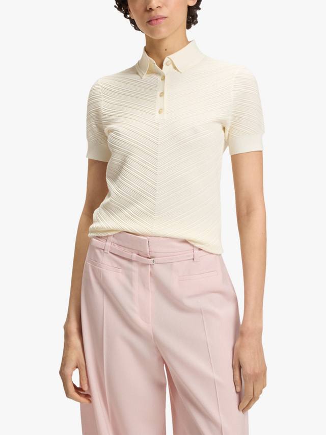 BOSS Textured Knit Short Sleeve Jumper HUGO BOSS, Open White
BOSS Textured Knit Short Sleeve Jumper HUGO BOSS, Open White