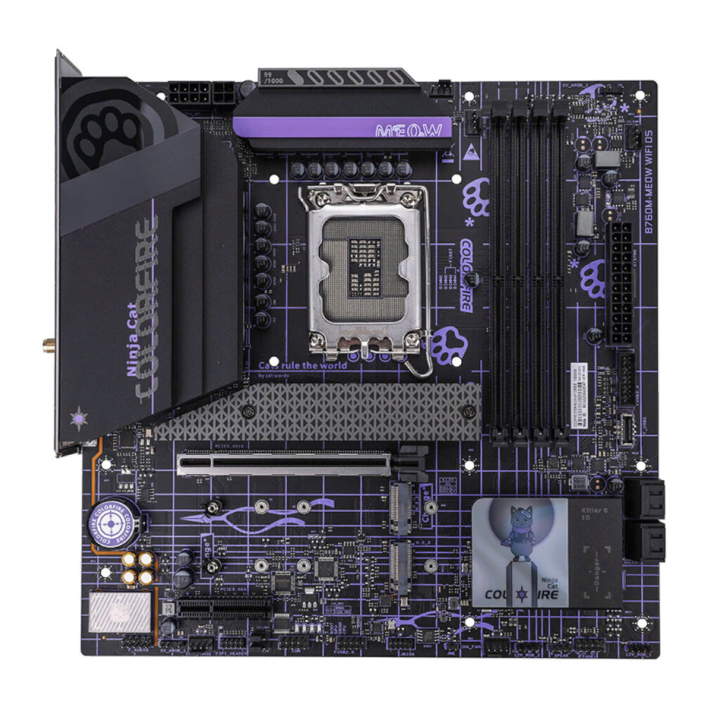 Материнская плата Colorful Colorfire B760M-MEOW, LGA 1700, DDR5, WiFi, Shadow Purple
Материнская плата Colorful Colorfire B760M-MEOW, LGA 1700, DDR5, WiFi, Shadow Purple