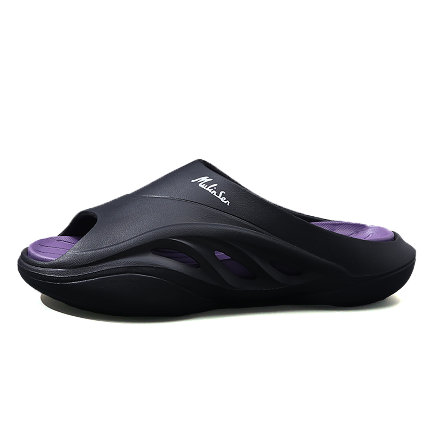 Mulinsen Тапочки-слайды EVA мужские, черные, фиолетовые
Mulinsen Тапочки-слайды EVA мужские, черные, фиолетовые