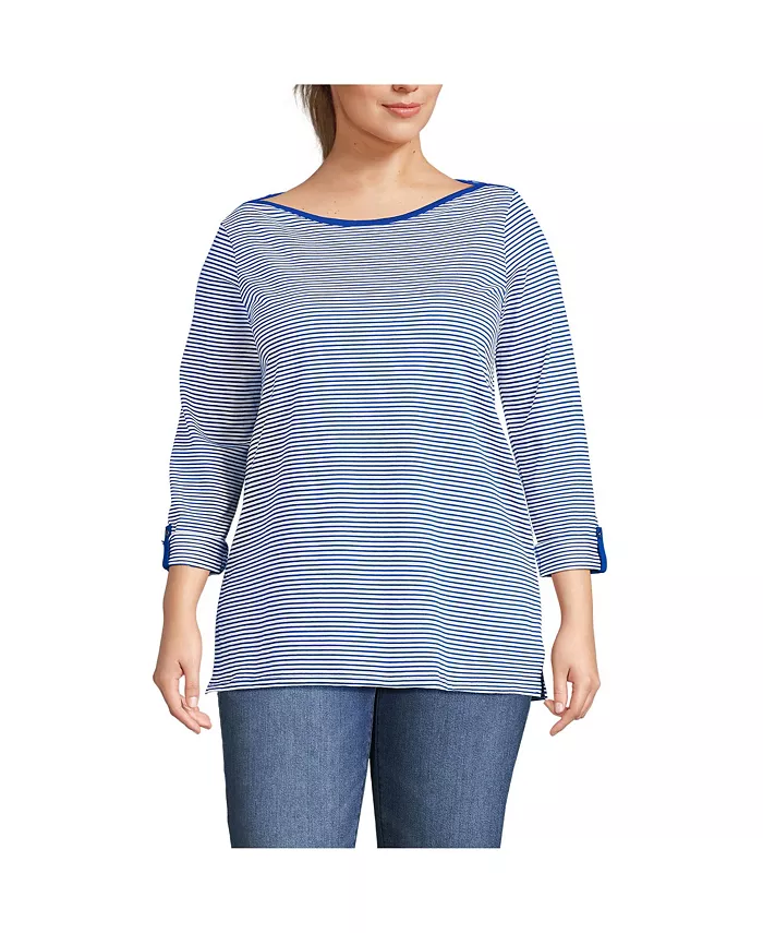 Туника с 3/4 рукавом и лодочкой из хлопка Supima, регулируемая, больших размеров Lands' End, синий
Туника с 3/4 рукавом и лодочкой из хлопка Supima, регулируемая, больших размеров Lands' End, синий