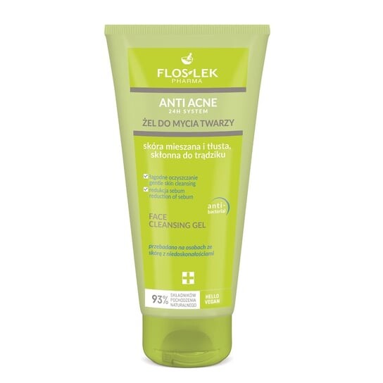 Очищающий гель для лица, 200 мл Floslek, Anti Acne 24h System 
Очищающий гель для лица, 200 мл Floslek, Anti Acne 24h System