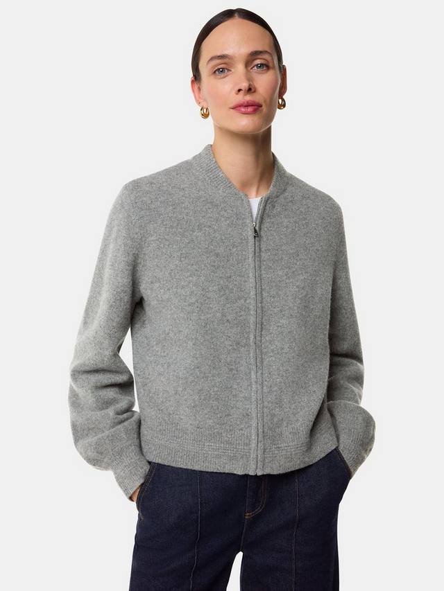 Трикотажная куртка-бомбер на молнии спереди Whistles, серый
Трикотажная куртка-бомбер на молнии спереди Whistles, серый