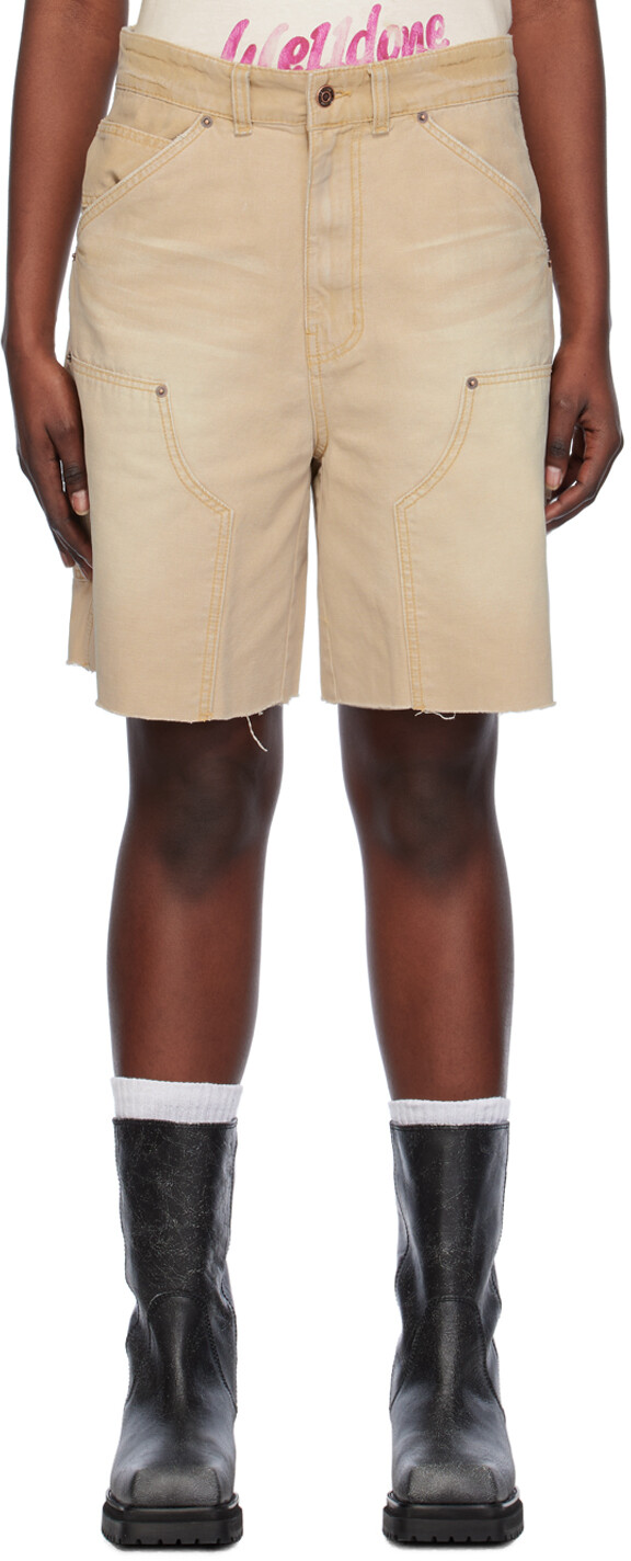 Бежевые шорты с необработанными краями We11Done
Бежевые шорты с необработанными краями We11Done