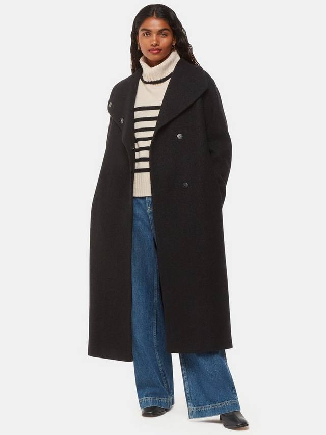 Пальто из чистой шерсти petite morgan с воронкообразным вырезом Whistles, черный
Пальто из чистой шерсти petite morgan с воронкообразным вырезом Whistles, черный