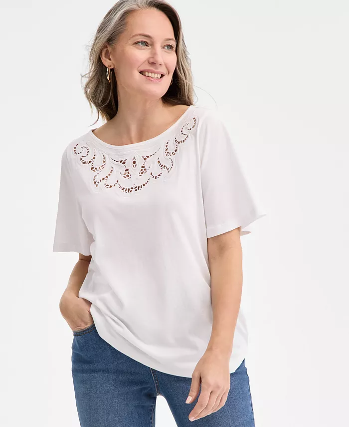 Женская короткая блузка с вышивкой Style & Co, белый
Женская короткая блузка с вышивкой Style & Co, белый