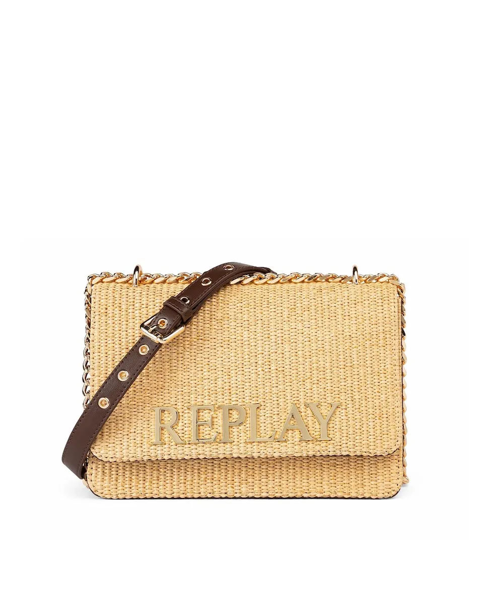 Женская сумка-бандо с клапаном под эффект рафии Replay, бежевый
Женская сумка-бандо с клапаном под эффект рафии Replay, бежевый
