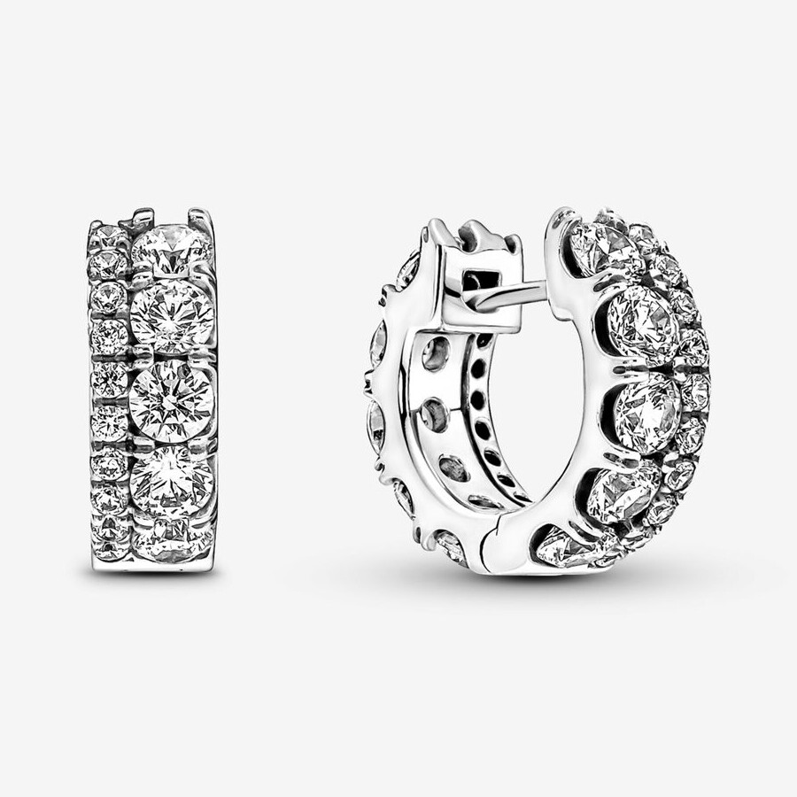 Серьги Pandora Double Band Pavé, серебро
Серьги Pandora Double Band Pavé, серебро
