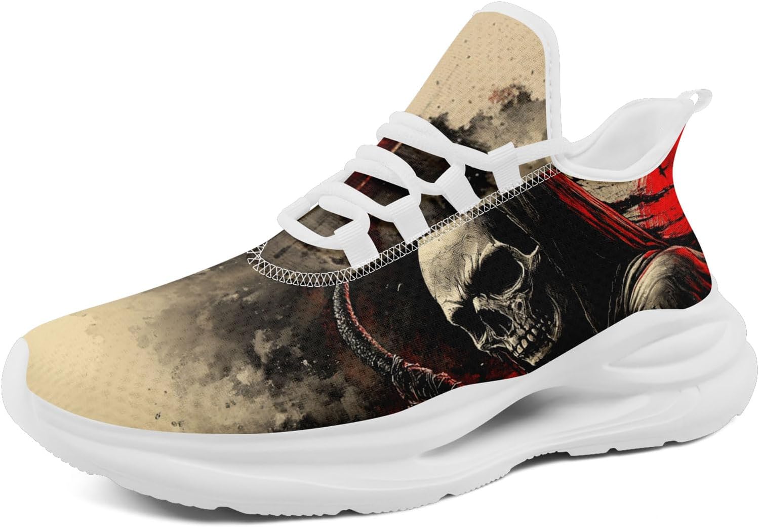 Кроссовки AWSOLE Fashion Skull для мужчин и женщин, легкие, дышащие, на шнуровке, готические, для бега, тенниса, бейсбола и тренировок, белый/черный/красный/бежевый
Кроссовки AWSOLE Fashion Skull для мужчин и женщин, легкие, дышащие, на шнуровке, готические, для бега, тенниса, бейсбола и тренировок, белый/черный/красный/бежевый