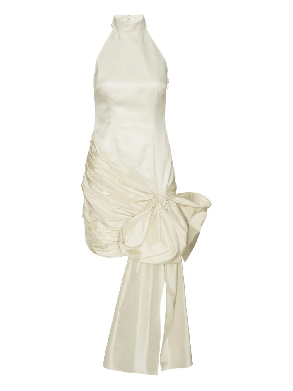 Платье мини с вырезом халтер и бантом ROTATE BIRGER CHRISTENSEN, белый 
Платье мини с вырезом халтер и бантом ROTATE BIRGER CHRISTENSEN, белый