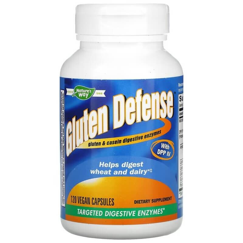 Gluten Defense с DPP IV Nature's Way, 120 капсул
Gluten Defense с DPP IV Nature's Way, 120 капсул