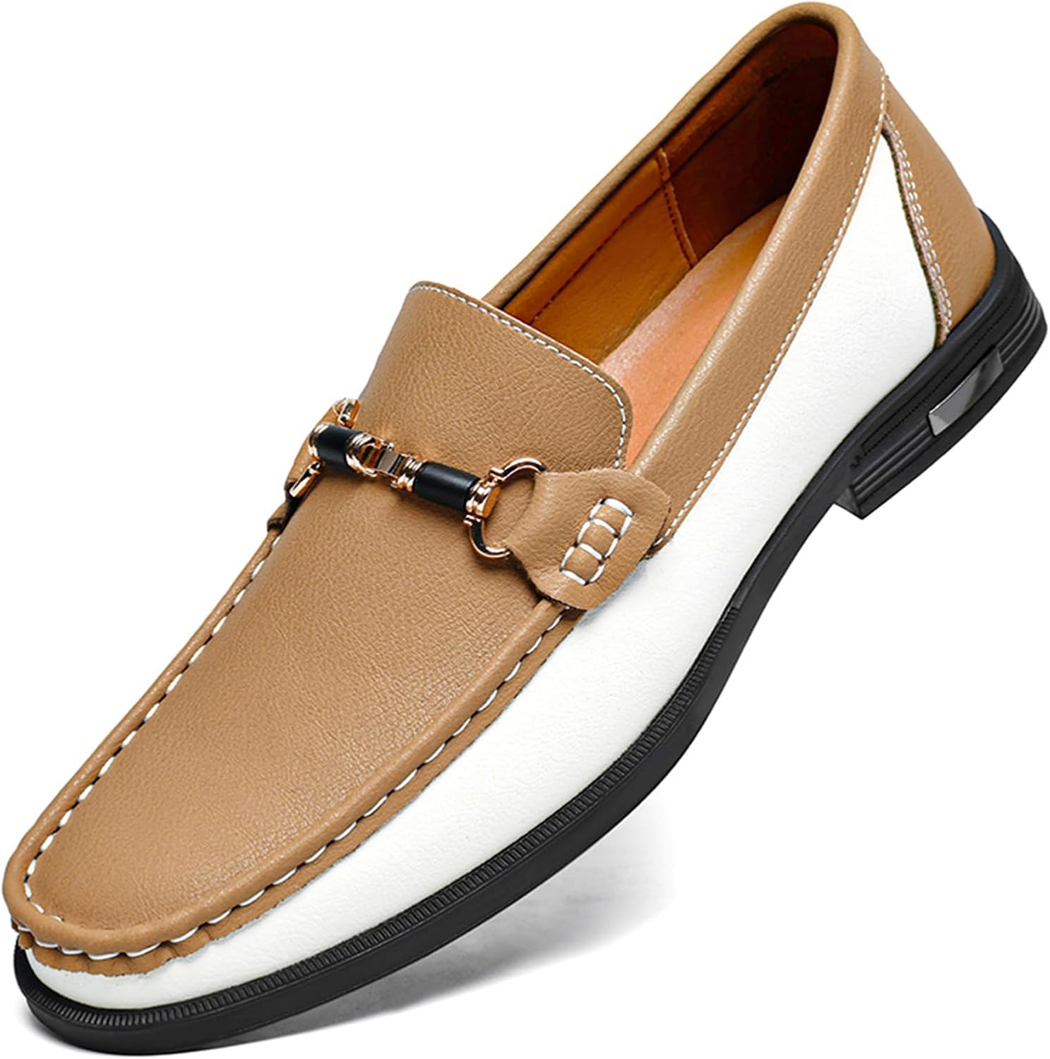 Мужские модные туфли-лоферы с металлической пряжкой, формальные и деловые, повседневные мокасины, кожаная обувь Abborora, хаки
Мужские модные туфли-лоферы с металлической пряжкой, формальные и деловые, повседневные мокасины, кожаная обувь Abborora, хаки