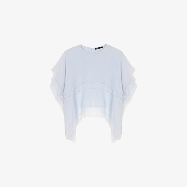 Топ Maje с рюшами и эффектом накидки, синий
Топ Maje с рюшами и эффектом накидки, синий