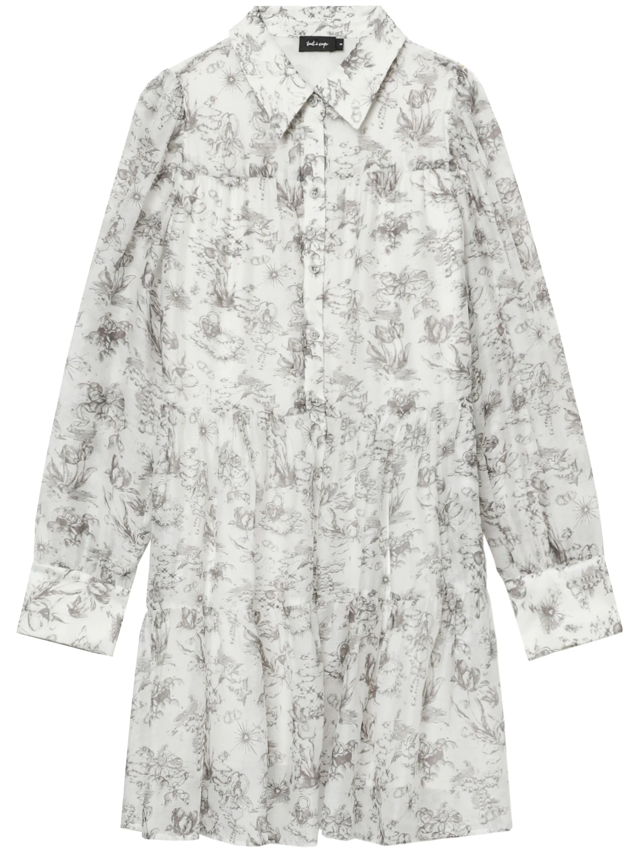 Платье на пуговицах с цветочным принтом Tout A Coup, белый
Платье на пуговицах с цветочным принтом Tout A Coup, белый