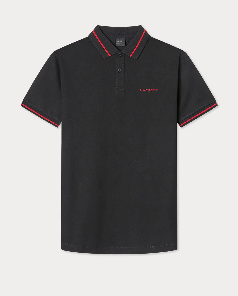 Мужская рубашка поло Hsport, классический крой, отделка воротника, большие размеры Hackett, черный 
Мужская рубашка поло Hsport, классический крой, отделка воротника, большие размеры Hackett, черный