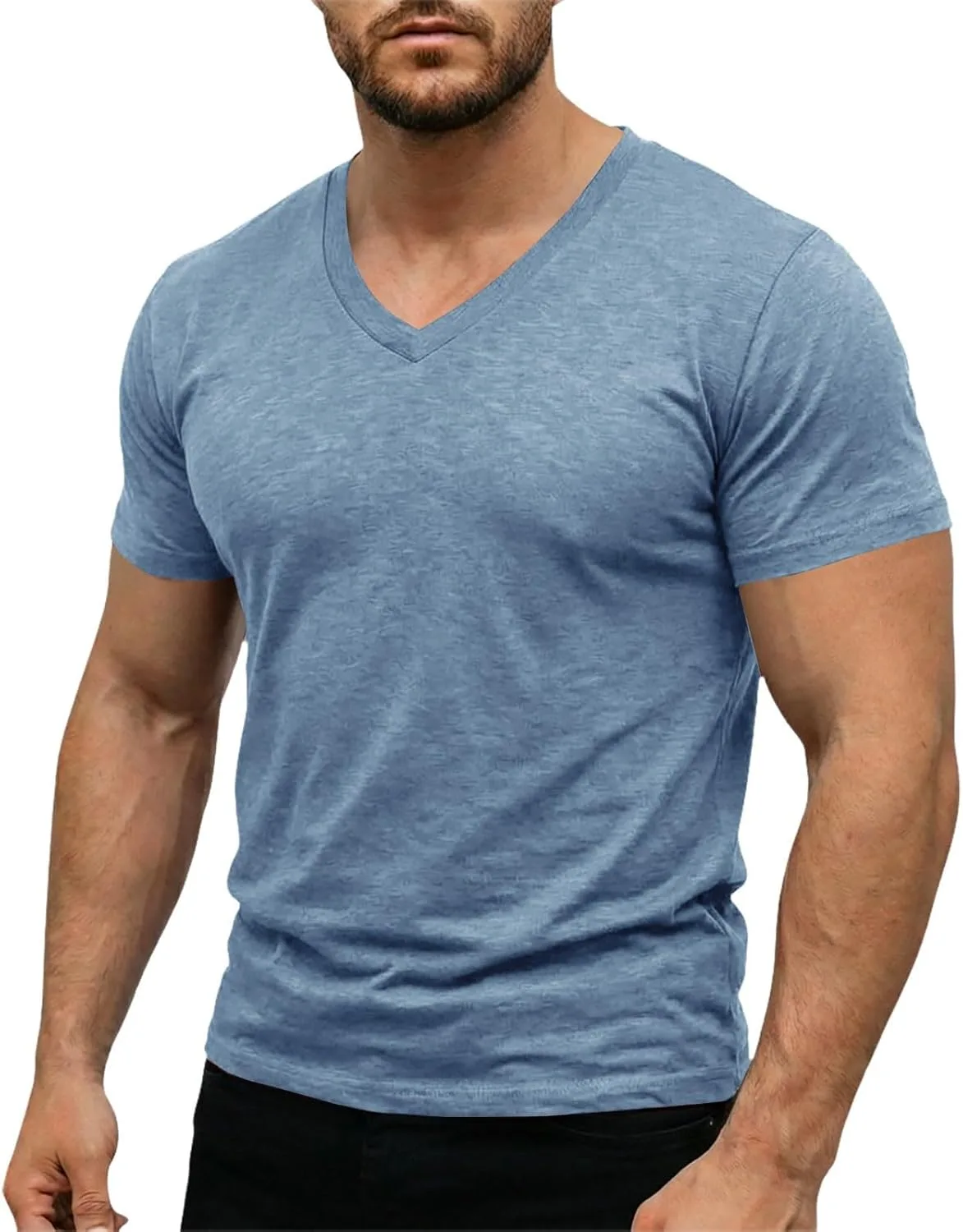 Футболка V-образным вырезом для мужчин, летняя, с коротким рукавом, эластичная
Футболка V-образным вырезом для мужчин, летняя, с коротким рукавом, эластичная