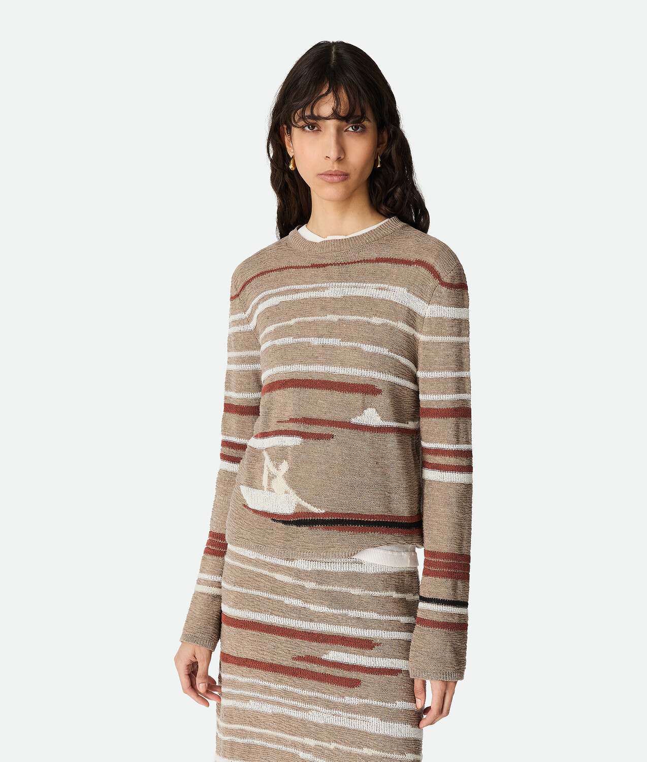 Linen and cotton sweater BOTTEGA VENETA, клен/каменный мел/мел
Linen and cotton sweater BOTTEGA VENETA, клен/каменный мел/мел