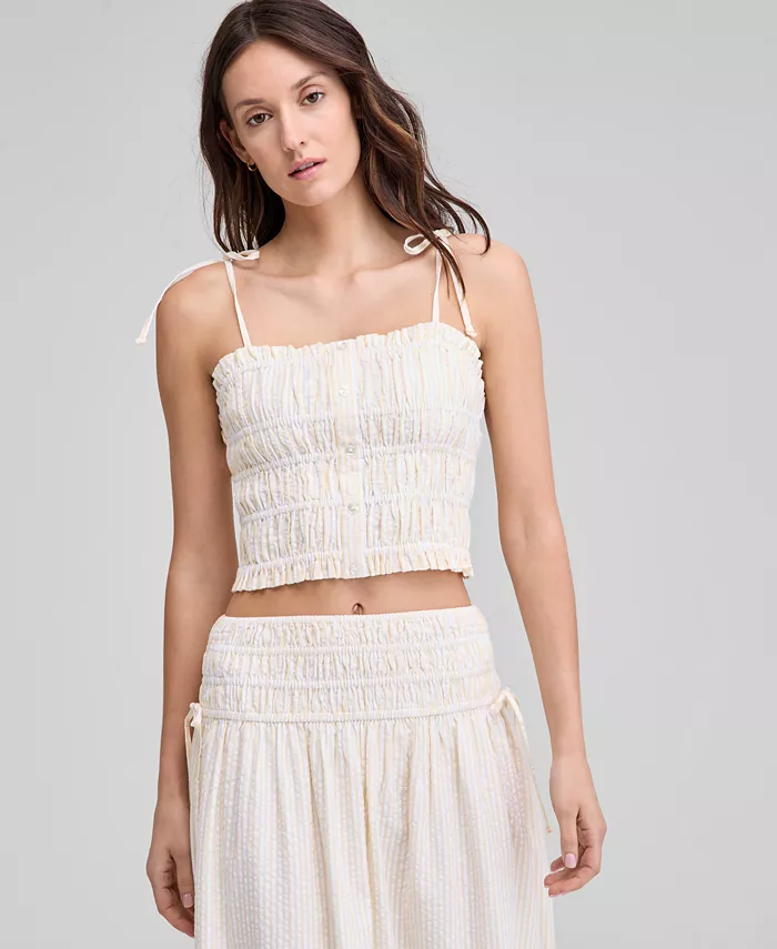 Женская блузка с присборенной отделкой из ткани в рубчик и завязками And Now This, белый
Женская блузка с присборенной отделкой из ткани в рубчик и завязками And Now This, белый