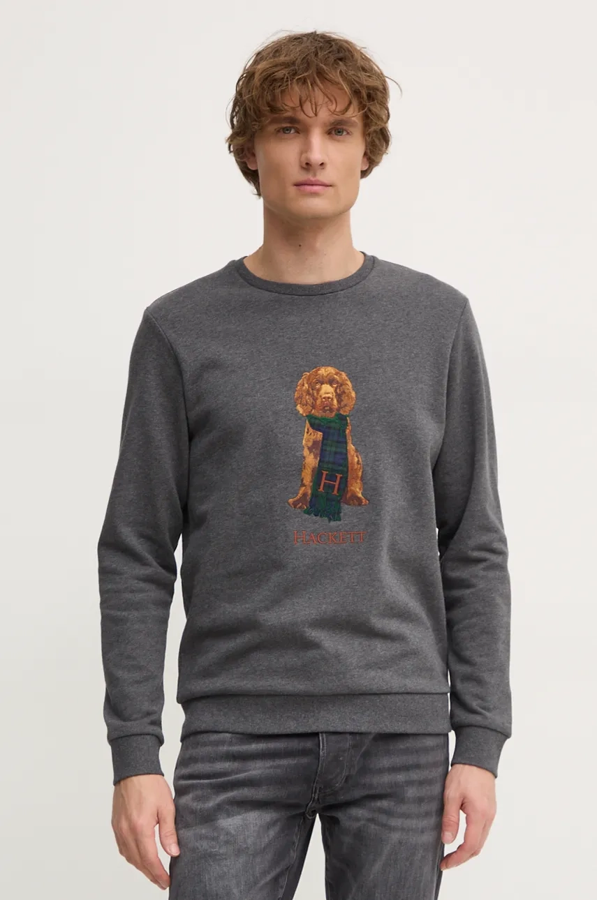 Хлопковая толстовка Hackett London, серый 
Хлопковая толстовка Hackett London, серый