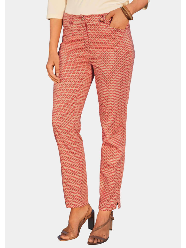 Тканевые брюки GOLDNER Hose, цвет papaya/gemustert 
Тканевые брюки GOLDNER Hose, цвет papaya/gemustert