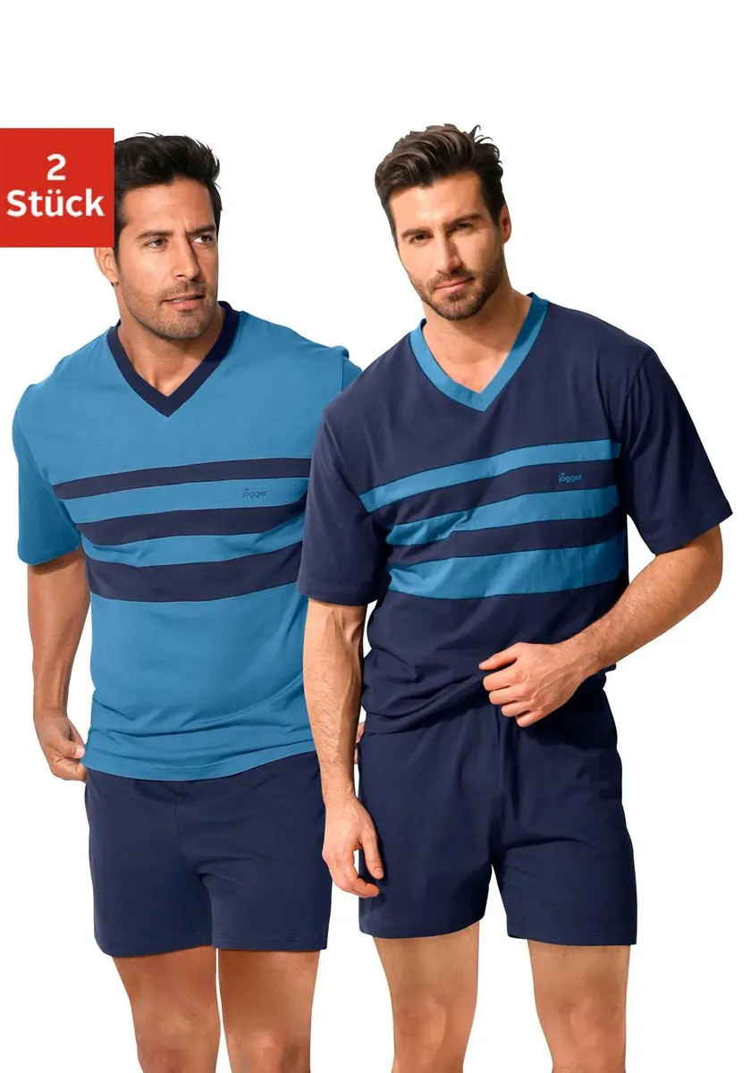 Пижама le jogger (упаковка, 4 шт., 2 шт.), со вставками контрастного цвета спереди, синий 
Пижама le jogger (упаковка, 4 шт., 2 шт.), со вставками контрастного цвета спереди, синий