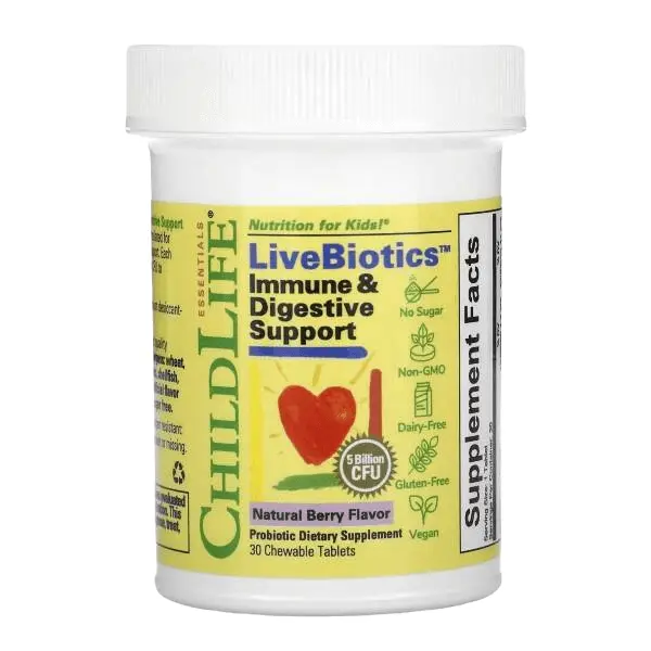 Детский витаминный комплекс LiveBiotics 30 таблеток, ChildLife
Детский витаминный комплекс LiveBiotics 30 таблеток, ChildLife