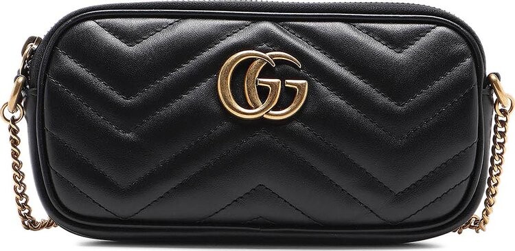 Сумочка Gucci GG Marmont Matelassé Zip Top Super Mini Bag Black, черный 
Сумочка Gucci GG Marmont Matelassé Zip Top Super Mini Bag Black, черный