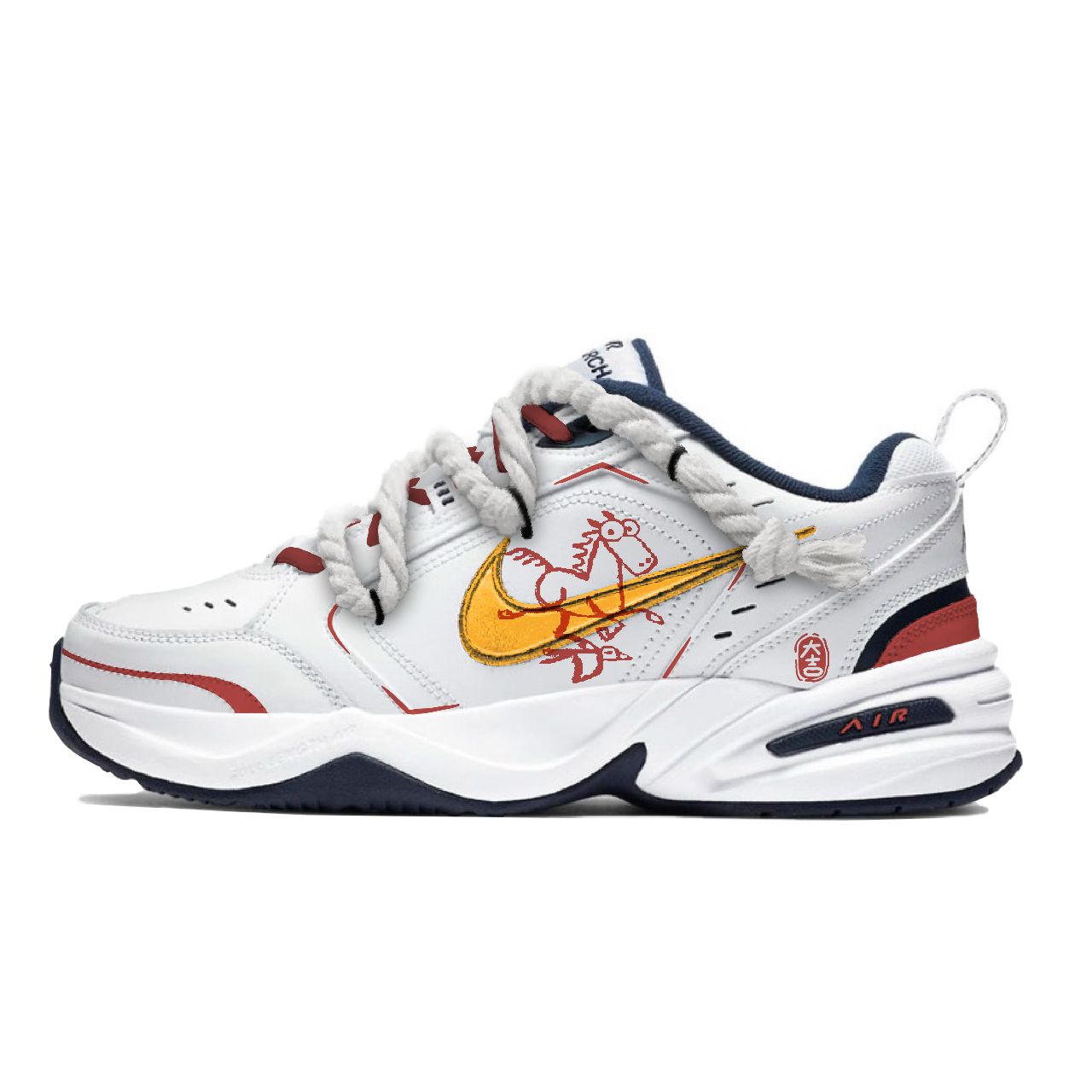 Nike Air Monarch 4 Low Top Chunky Sneakers Unisex белые желтые
Nike Air Monarch 4 Low Top Chunky Sneakers Unisex белые желтые